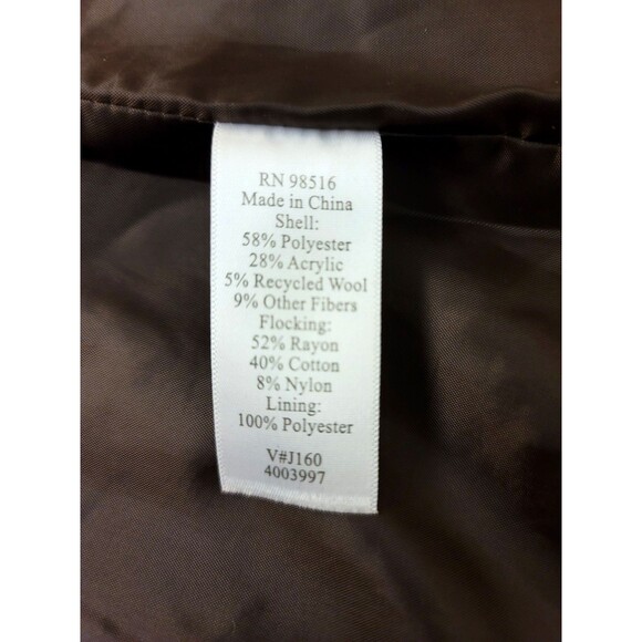 Coldwater Creek Womens Flocked Herringbone Tweed Wool Blazer JACKET Brown 6 - Picture 8 of 8